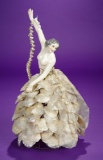 German Porcelain Half-Doll with Original Shell Skirt Lamp by Dressel & Kister 600/800