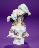 German Porcelain Half-Doll Likely Portraying Marie Antoinette by Ernst Bohne Sohne 300/500