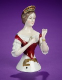 Rare German Porcelain Half-Doll 