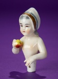 Petite German Porcelain Dutch Child with Peach by Dressel & Kister 200/400