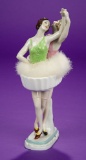 Very Rare German Porcelain Double-Figure Half-Doll Ballerinas as Powder Puff 1100/1500