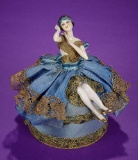 German Porcelain Flapper Half-Doll on Candy Box  200/400