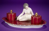 German Porcelain Bathing Beauty on Vanity Tray by Dressel & Kister 500/700