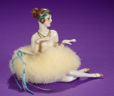 German Porcelain Half-Doll Powder Puff as Ballerina 400/600