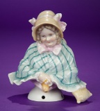 German Porcelain Half-Doll Depicting Older Woman with Shawl 400/600