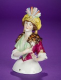 Rare and Imaginative German Porcelain Half-Doll 