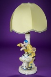 German Porcelain Harlequin and Carnival Lady as Lamp 300/400