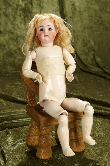 15" German bisque child doll, Kestner unusual body, pull-string "mama" crier at torso base. $500/750