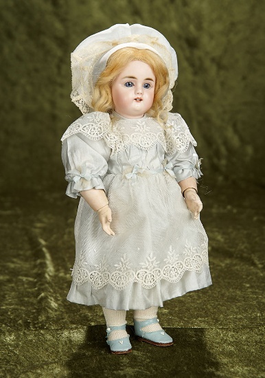 12" German bisque child, 979, by Simon and Halbig with rare teeth in petite size. $700/900