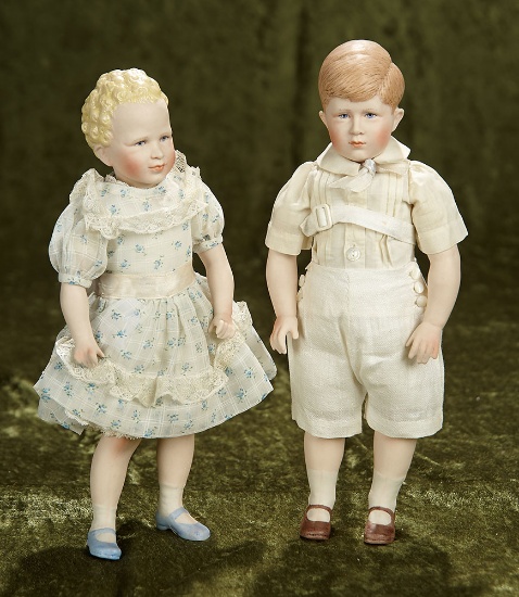 10" Pair, Portrait Dolls of Princess Anne and Prince Charles by Martha Thompson. $300/400
