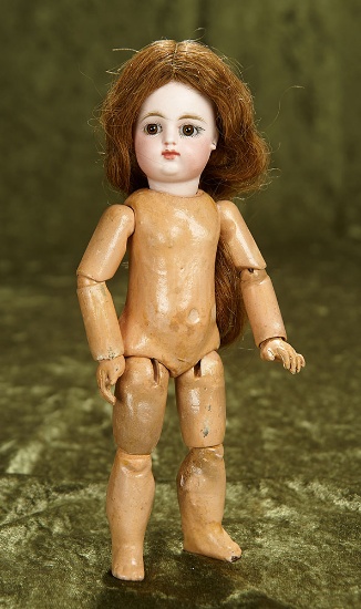 9" Petite French Brown-Eyed Bisque Bebe by Gaultier. $1800/2200