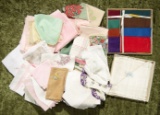 Large lot of vintage handkerchiefs in decorative box. $200/300