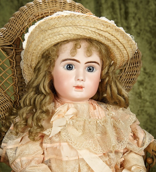26" French Bisque Bebe, Figure A, by Jules Steiner, original body and lovely costume. $3400/4200