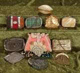 Ten antique miniature purses suitable for dolls,1850-1900. $400/500