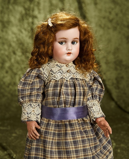 18" Bisque flirty-eyed mechanical doll, 1039 S&H for French market Roullet & Decamps. $900/1100