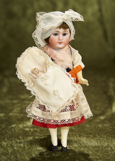7" All Original German bisque doll, 1078, Simon and Halbig, original folklore costume. $400/500