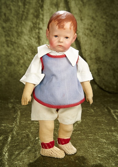 17" German cloth character by Kathe Kruse, Series I, with wonderful expression. $1700/2300