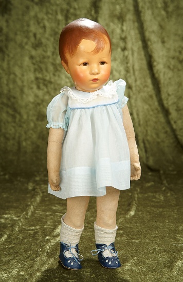 18" German cloth character doll "Hampelchen" by Kathe Kruse. $600/800