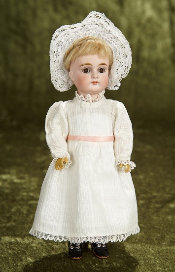 10" Petite German bisque closed mouth child, 169, by Kestner. $400/500