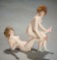 Very Rare German All-Bisque Double-Figure Bathing Beauties in Playful Pose 700/900