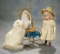 German Bisque Miniature Doll, Model 149, by Kestner with Salon Chair and Kitten 500/800