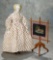 Early German Bisque Lady with Rare Coiffure and Original Body, with Needlework 700/900