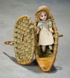 Bisque Miniature Doll in Unusual Presentation for the French Market 400/500
