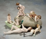 Rare German All-Bisque Bathing Beauties In Boat 700/900
