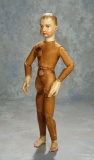 A Companion Early German All-Wooden Fully-Articulated Doll with Distinctive Expression 2800/3400
