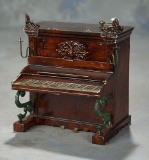 Mid-1800s Tinplate Miniature Piano with Handwind Music Box 400/500