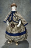 French Porcelain Poupee with Painted Eyes and Original Costume 3500/4500