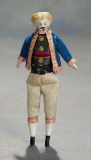 Early German Bisque Dollhouse Man with Original Theatrical Costume 300/500
