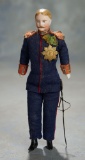 German Bisque Dollhouse Soldier in Original Costume 300/500
