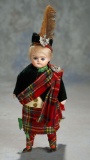 Petite German Paper Mache Doll in Original Scottish Costume 400/500