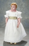 Fine English Poured Wax Child Doll, Original Hamley's of London Label, Original Costume 1700/2300