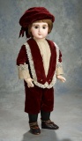French Brown-Eyed Bisque Bebe, Size 11, by Emile Jumeau with Original Signed Shoes 2800/3400