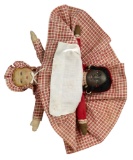 American Cloth Lithographed Topsy-Turvy Doll by Bruckner 300/500
