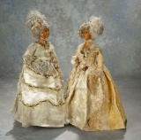 French Poured Wax Fashion Lady in Original Couture Costume of Louis XVI Style, 1780 700/1100