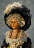 French Poured Wax Fashion Lady in Original Couture Costume of Louis XVI Style, 1776 700/900
