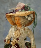 French Poured Wax Fashion Lady in Original Couture Costume of Louis XVI Style, 1787 600/800