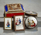 Five French Miniature Lidded Boxes with Rich Decorations 300/500