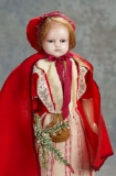 English Poured Wax Child Doll with Original Costume 1100/1400