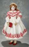 French Bisque Poupee with All-Wooden Articulated Body and Beautiful Early Dress 4500/6500