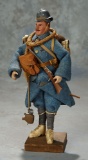 Rare French Terra Cotta Soldier with Accessories Depicting WWI French Soldier 1000/1300