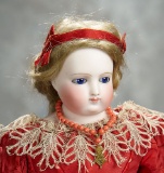 Lovely French Bisque Poupee with Cobalt Blue Eyes 1200/1700