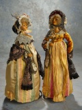 French Poured Wax Fashion Lady in Original Couture Costume of Epoch 1st Empire, 1806