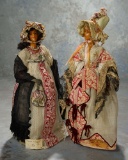 French Poured Wax Fashion Lady in Original Couture Costume of First Empire Epoch, 1803 600/800