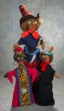 Trio of German Felt Puppet-Dolls by Else Hecht 600/900
