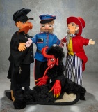 Four German Felt Puppet-Dolls by Else Hecht 500/700