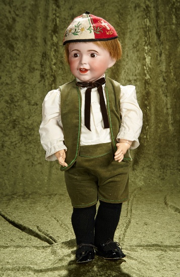 27" French bisque laughing character, model 236, by SFBJ in wonderful costume. $1200/1500
